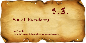 Vaszi Barakony névjegykártya